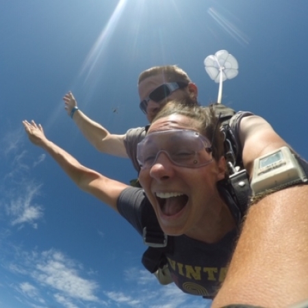 Singer skydiving
